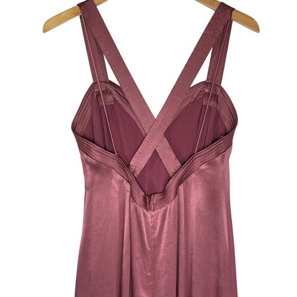 ANTHROPOLOGIE Women’s Cross-Back Satin Midi Dress size 8 - Picture 9 of 11